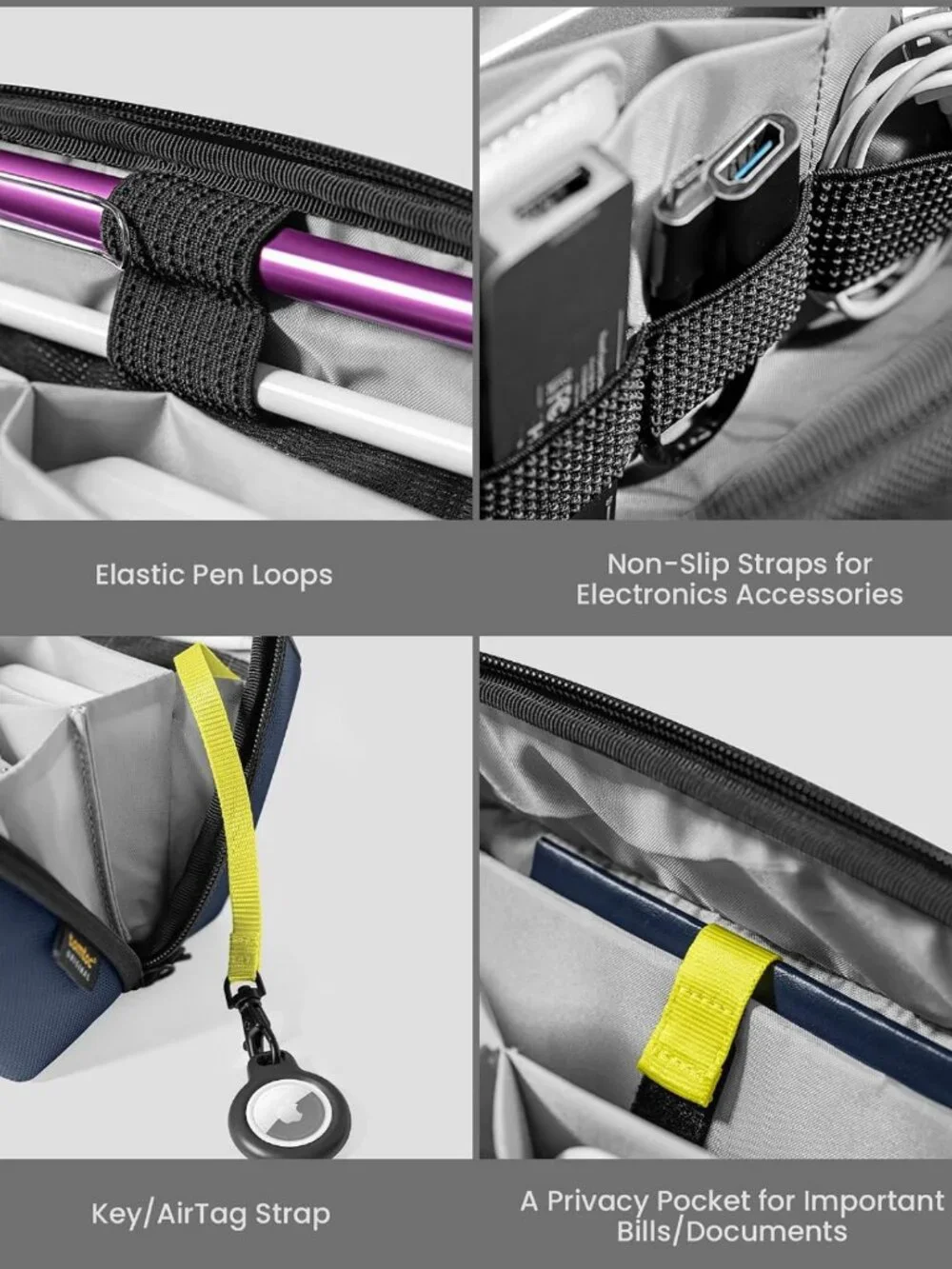 Tech Organizer Pouch for MacBook Accessories, Cables & Chargers